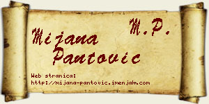 Mijana Pantović vizit kartica